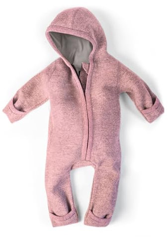 Ehrenkind® WALKOVERALL | Baby Wollwalk-Overalls aus Merino Schurwolle mit Reißverschluss | Walk Wolle Woll-Anzug für Kleinkind und Baby | Altrosa Gr. 98-104