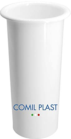 Comil Plast | Portafiori Interno in plastica per Vaso da cimitero Colore Bianco | Diametro 7 cm, Altezza 16 cm.