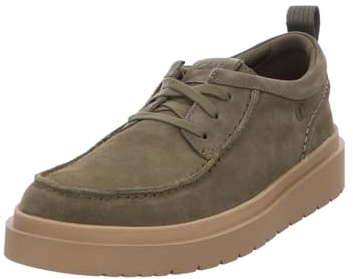 Clarks Homme Polden MOC Derby, Olive Suede, 45 EU