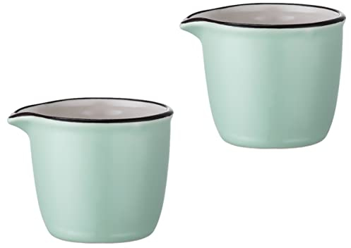 CIYODO 2piezas Taza De Leche De Cerámica Mini Para Servir Tazas De Cerámica Pequeñas Punta Color Verde