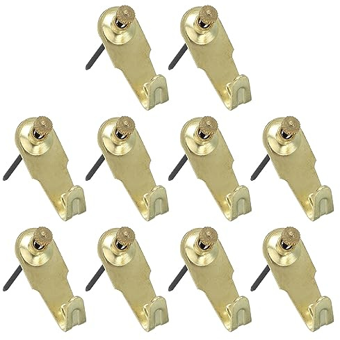 PATIKIL Ganci per Quadri da 20 Libbre, Set di 10 Ganci per Appendere Foto con Chiodi per Pareti in Legno e Cartongesso, Kit per Appendere Quadri per zione Domestica, Oro
