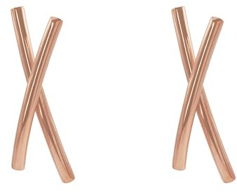Heideman Ohrringe Damen aus Edelstahl rosegold farbend matt Ohrstecker hängend für Frauen mit Zirkonia weiß
