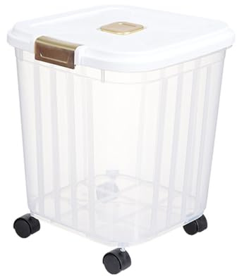 SMELL & SMILE Contenedor de Comida para Perro Contenedor pienso Perros con Ruedas Contenedor para Pienso Contenedor de Alimentos para Mascotas Caja de Alimentos (31 * 33 * 34CM)