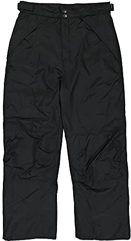 LONDON FOG Boys' Water-Resistant Adjustable Waist Insulated Snow and Winter Ski Pants, Black, 5-6