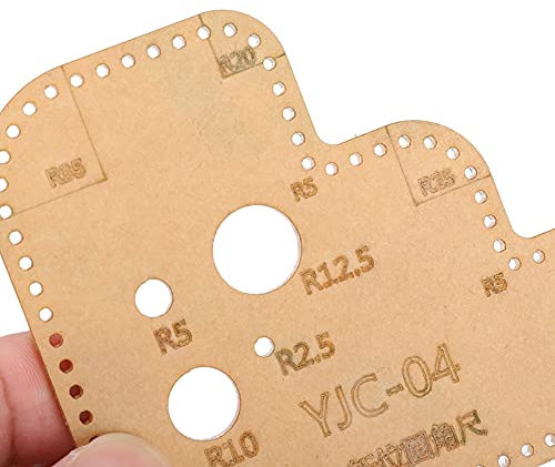 ZPSHYD Acryl-Schablone für runde Ecken, Acryl-Schablone, DIY, Lederhandwerk, Schneidelineal, Schablone, 4 Stück