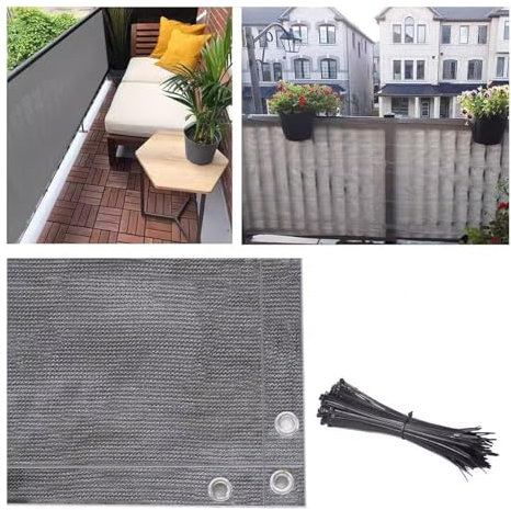AOZENG Seitenmarkise Ausziehbar Ohne Bohren，Balkon Sichtschutz Balkonumspannungen 0.9 X 10 M UV-Schutz Balkonsichtschutz Wasserdichtes Polyester for Balkon Garten Im Freien(0.9 * 7M)