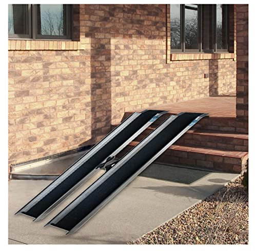 Auffahrrampen, Schwellenrampe, 5 Fuß/4 Fuß/3 Fuß/2 Fuß Rollstuhlrampe für Stufen, Hochleistungs-Schwellenrampe für Hausstufen, Treppen und Türen, rutschfeste Oberfläche, 330 Pfun