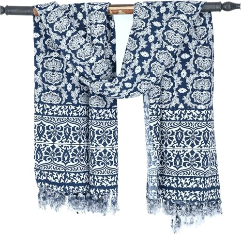 GURU SHOP Bali batik sarongklänning, omlottkjol, sarong, strandduk, män/kvinnor, svart, syntetisk, storlek: en storlek, Lotus/blåsvart, Einheitsgröße