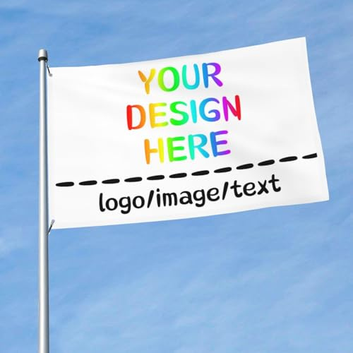 Banderole personnalisée 2x3Ft et drapeau personnalisé - Ajoutez votre texte/logo/image, impression recto-verso, banderole personnalisable pour tous vos événements