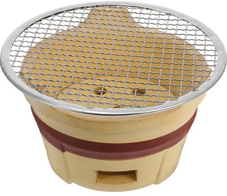 Yardenfun Fornello a Carbone Per Barbecue in Terracotta Da Esterno, Stufa a Legna Mini Portatile, Griglia Vecchio Stile Per Casa e Picnic Resistente Alle Alte Temperature