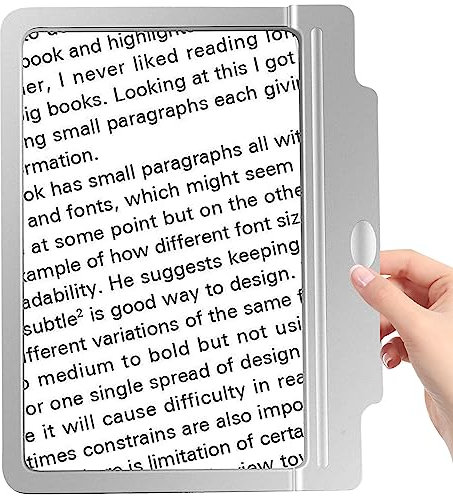 Lente per lettura 4X, ingrandimento a pagina intera con 36 LED, luce portatile per leggere giornali, libri, piccole stampe per anziani
