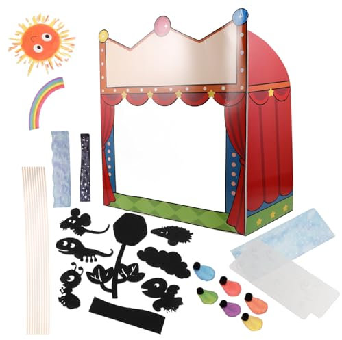VICASKY Shadow Puppets Bastelset Junge Mädchen DIY Schattenpuppentheater Mit Puppenbühne Fördert Feinmotorik Geschichtenerzählen Wissenschaftliches Experimentierset Für Jungen Und Mädchen