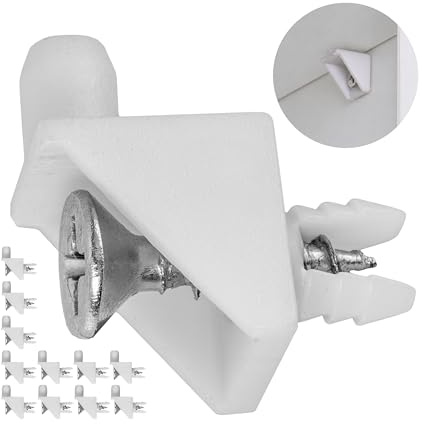 Supporto per ripiano, 12 pezzi, compatibile con i ripiani IKEA PAX e KOMPLIMENT, ricambio per 115344, 101558, 106422, 139199, 139200, 10077788, supporto per ripiano con tassello a espansione