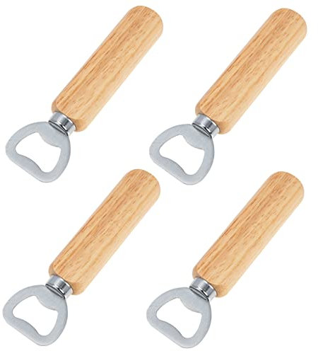Cabilock 2 Juegos Sacacorchos De Madera Abrebotellas Cerveza Destapador De Cerveza Abrelatas Abridor De Botellas De Bar Removedor De Tapa De Botella Abrebotellas Manuales 4 Uds * 2