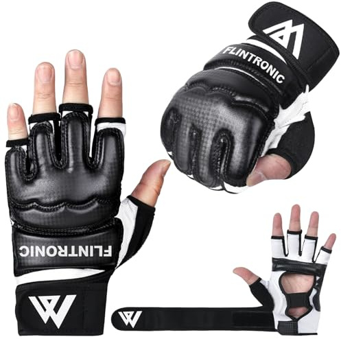 Flintronic boxningshandskar, halvfinger boxningshandskar, MMA stridshandskar, Taekwondo karate vantar för män och kvinnor, perfekt för kickboxning, kampsport, boxningsväska, Muay Thai, L