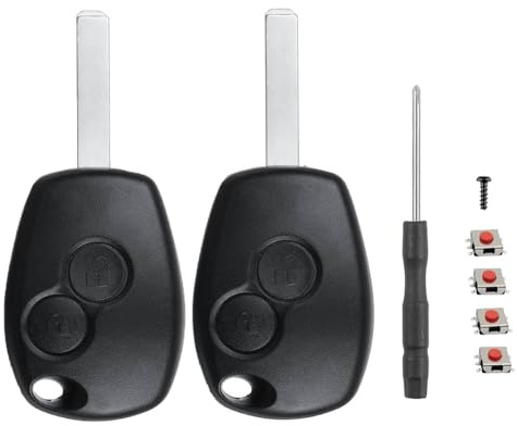Chaexii Renaul-t Gehäuse der Fernbedienung für Renaul-t Clio Modus Twingo Kangoo Schlüsselgehäuse,2 Tasten Ersatzschlüssel und Schraubendreher,Schlüssel Pilot Autoschlüssel (2 PCS)