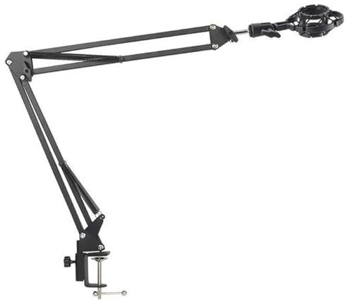 LxsNyvantic Braccio Microfono Con Shock Mount E Morsetto Da Scrivania, Braccio Pieghevole A 4 Assi Regolabile 360°, Supporto Ø45–51 Mm Anti-scivolo, Per Podcast Streaming Voice-over Home Studio
