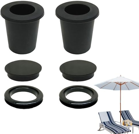 Huehkir Patio Marktschirm Lochring | 6er Set Markisentisch Lochring | Passt Für 5-6.35 cm Tischloch Sonnenschirm Adapter,Möbelzubehör Für Garten Café Terrasse
