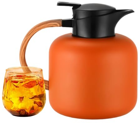 Brocca d'acqua | 2 L Isolamento Sottovuoto, Brocca D'acqua E Caffè In Acciaio Inox - Per Succo, Tè, Cioccolato, Casa, Ufficio, Feste, Ristorante,