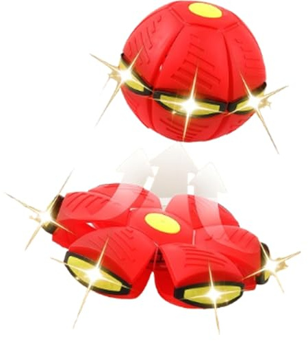 Genérico Bola rebotante mágica de 6 luces para niños - Platillo volador Transformable para juego en familia y perro - Juguete interactivo y educativo para el desarrollo del motor