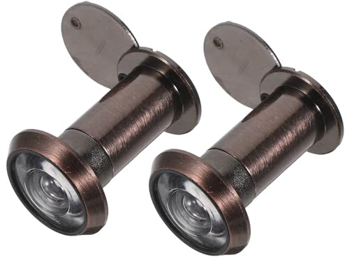 Hemobllo Mirilla de Puerta de Aleación de Zinc 16 Mm, Gran Angular 220° para Puertas 3.9-5.9 Cm de Grosor, Color Rojo Cobre Antiguo, 2 Piezas, Mirilla de Seguridad para Entrada y