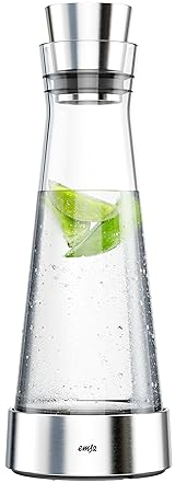 Emsa Flow Slim Caraffa Refrigerante, Caraffa in Acciaio Inox 18/10, Lavabile in Lavastoviglie, per Acqua, Succhi o Vino