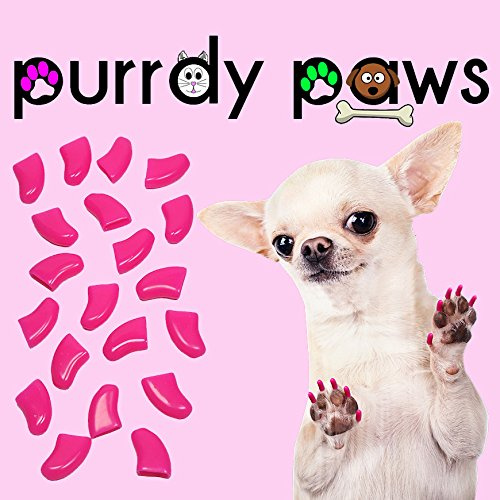 Purrdy Paws 40-Pack Soft Nail Caps for Dogs Claws Lipstick Pink Medium