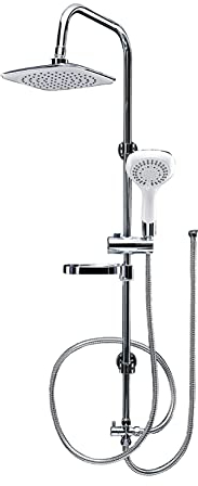 AQUALONA® Aquacapri Shower Column, Overhead and Handheld Shower with 5 Different Sprays Brass Exchange Valve, 2 Hoses Included (Aquacapri Shower Column)
