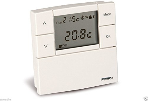 Perry 1TPTE530B - Termostato digitale LCD Zefiro da parete bianco
