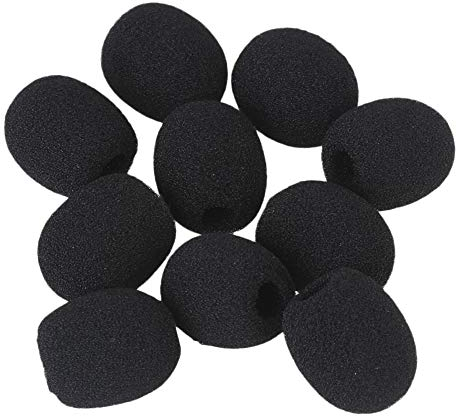 BQLZR Lot de 10 protections anti-vent en mousse pour haut-parleur, microphone à revers et micro EY-M05 Noir 8 mm de diamètre