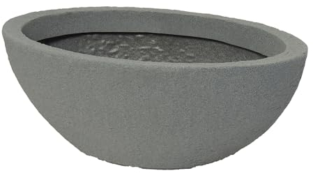 Geli Pflanzschale Stone oval aus Kunststoff Steinoptik, Farbe:betonfarbe, Länge:60 cm