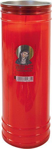 La Briantina Cero Votivo Cimitero 100T S. Rita, di Paraffina, Settimanale Durata 7 Giorni, Rosso, 25xø8 cm