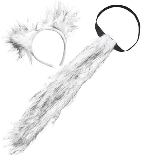 W WIDMANN MILANO Party Fashion - Tier Kostüm Accessoire Set | Kostümset mit Haarreif und Schwanz, verschiedene Tierdesigns, Cosplay, Mottoparty, Theater, Karneval
