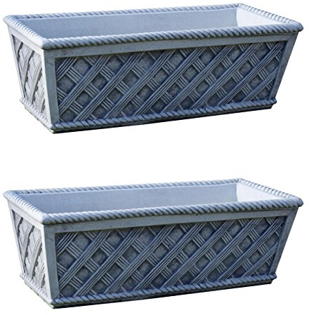 Antikes Wohndesign 2 x Blumenkübel Pflanzkübel Blumentopf Amphore Pflanzschale Steinmöbel H:30cm G: 130KG