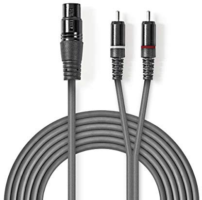 Nedis - Cavo audio XLR a 3 poli femmina 2x RCA ma