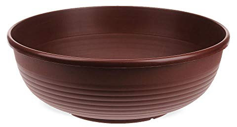 matches21 - Macetero para jardín y tumbas, para interior y exterior, plástico, color marrón, 1 unidad, diámetro 35 x 14 cm
