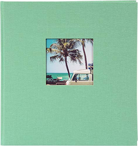 Goldbuch 27 948 - Fotoalbum Bella Vista, Erinnerungsalbum aus Leinen, Album mit 60 schwarze Seiten & Pergamin, für Fotos zum Einkleben, Fotobuch mit Cover Bild, Bilderalbum ca 30 x 31 x 4 cm, neo mint