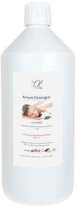 1l Aroma Massageöl - Lavendel für Massage, Physiotherapie, Wellness, Sport in Pharma Qualität