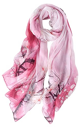 STORY OF SHANGHAI Seidenschal Damen 100% Seide, 30+ Farben XXL Blumen Seidentuch, Stola für Abendkleid Hochzeit, Seide Schal Halstuch, 175 * 110cm