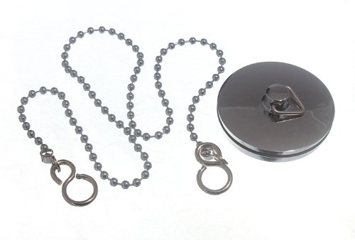 One Stop DIY Badewannenstöpsel aus verchromtem Metall, 44 mm, mit Chromkette, 450 mm, 5 Stück