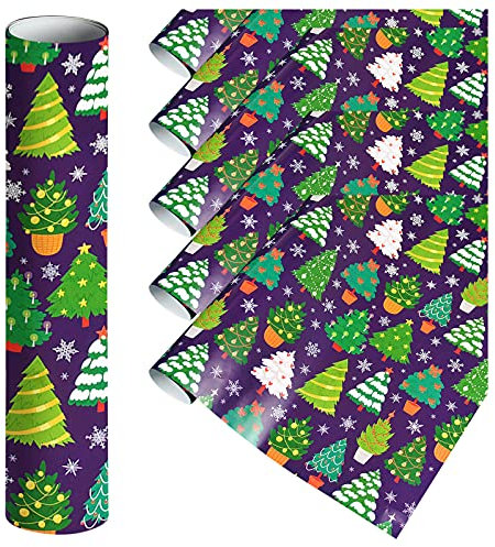 Rifuli Weihnachten (Weihnachtspapier Classic 75cmX50cm) Einseitig 5PCs Muster Santa und Heimwerker Packpapier Für Den Versand (A #1, One Size)