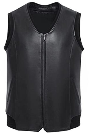 Echtes Leder Herren Schaffell Ärmellose Jacke Echtes Leder Weste Black XL