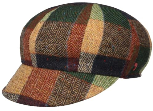 Alfonso D’Este Salveno Wool Check Ballonmütze Schirmmütze Schildmütze Newsboy-Mütze Wollcap Damen - Made in Italy mit Schirm, Futter Winter Herbst-Winter