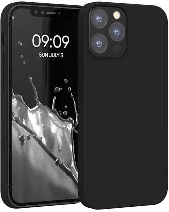 kwmobile Housse Compatible avec Apple iPhone 12 / iPhone 12 Pro Coque - Housse de téléphone Protection Souple en TPU Silicone - Noir Mat