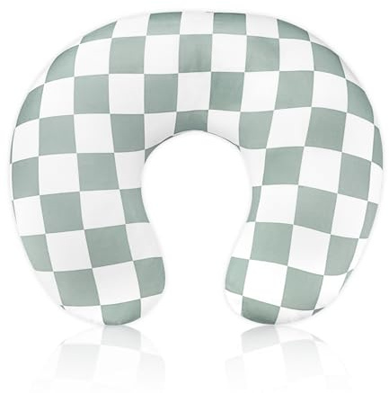 DILIMI Nursing Pillow Cover, Stretchy Removable Case for Breastfeeding Pillows, Ultra Soft Comfortable Slipcover for Baby Girl and Boy, Checkerboard Grid