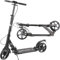 KRUZZEL Trettroller Kinder Erwachsene 200 mm Räder Klappbar Höhenverstellbar 100 kg Belastbar Hand- & Trittbremse Cityroller Schwarz 23550
