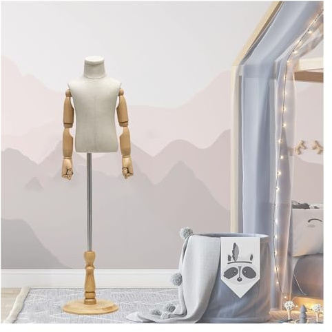 Bathtub Tray Kids Mannequin Child Mannequin Body Torso, Height Range 32.6-51.2 Children Dress Form with Wooden Circular Base for 2-3 Years Old Toddler Multifunctional ( Color : B , Size : 120# )