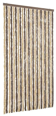 vidaXL Fliegenvorhang Dunkelbraun und Beige 100x220 cm Chenille
