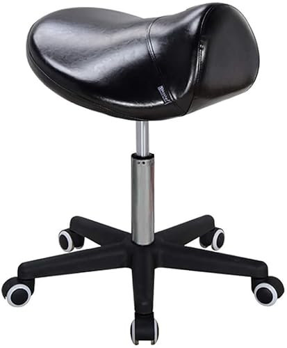 LXGJSQY Hocker auf Rädern Barhocker Abnehmbarer Stuhl Schönheitshocker Lift Barhocker Friseurstuhl Drehbarer Sattelstuhl (Farbe: Schwarz) (Farbe: Schwarz) Hallo