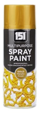DIOXSTAR Metallic Gold Spray Paint, Fast Drying, Non-Cracking, Suitable for Most Surfaces Including Wood, Metal and Brick, Interior and Exterior Decoration, 400ml (1 PCS)